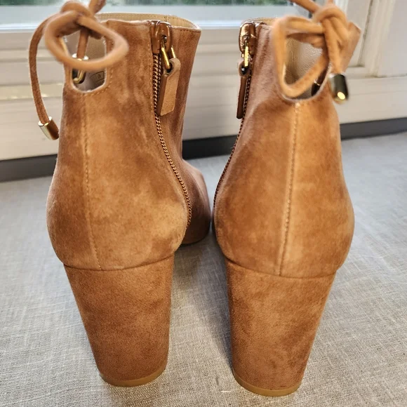 Stuart Weitzman Cappuccino Tieback Block Bootie - Size 7.5 *PLZ READ DESCRIPTION - Picture 5 of 13